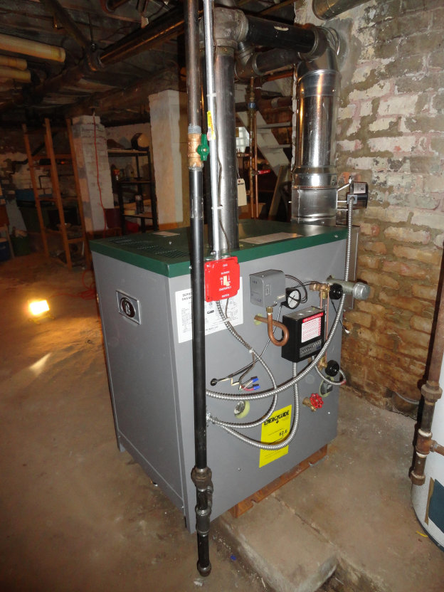 We like to install Peerless gas steam boilers with an automatic digital water feeder because of its heavy duty construction.
